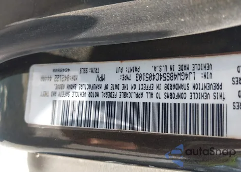 2004 Jeep Grand Cherokee Laredo z USA, uszkodzony, nr VIN 1J4GW48S54C405103